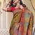 Yellow women design zari art silk saree