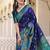 Navy blue women  woven design zari art silk saree
