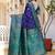 Navy blue women  woven design zari art silk saree