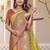 Lime women ethnic motif zari art silk saree