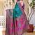 Teal woven design zari art silk saree