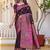 Purple woven design zari art silk saree
