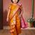 Mustard woven design zari art silk maheshwari saree