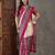 Red ethnic motifs silk blend designer saree