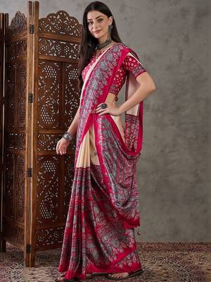 Red ethnic motifs silk blend designer saree 2