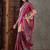 Red ethnic motifs silk blend designer saree