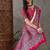 Red ethnic motifs silk blend designer saree