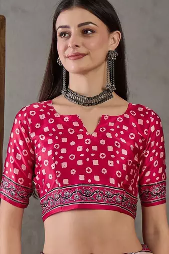 Red ethnic motifs silk blend designer saree