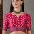 Red ethnic motifs silk blend designer saree