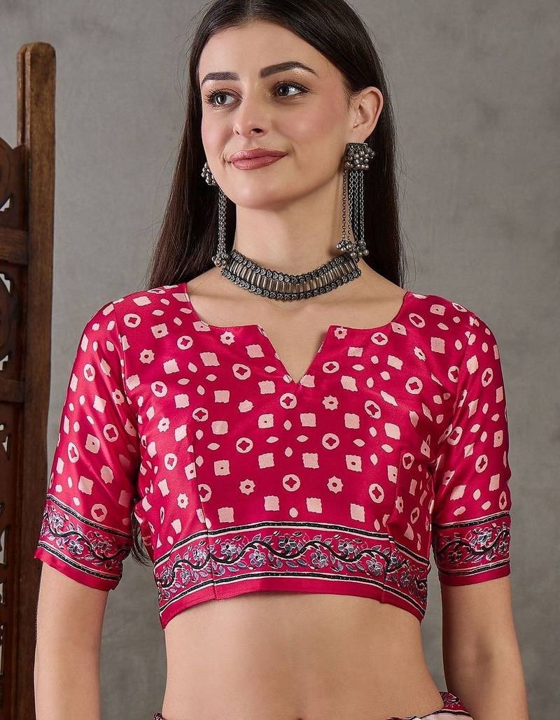 Red ethnic motifs silk blend designer saree