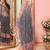 Grey embellished mirror work ruffle net saree