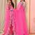 Pink embellished mirror work net saree