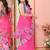 Pink embellished mirror work net saree