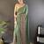 Green embellished sequinned poly georgette designer saree