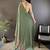 Green embellished sequinned poly georgette designer saree