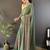 Green embellished sequinned poly georgette designer saree