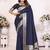 Navy blue woven design zari silk blend designer banarasi saree