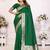 Green zari silk blend banarasi saree