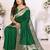 Green zari silk blend banarasi saree