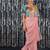 Peach fashion embellished sequinned  ready to wear saree