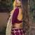 Burgundy embellished mirror work silk blend heavy work saree