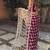 Burgundy embellished mirror work silk blend heavy work saree