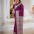 Purple ethnic motifs satin designer saree