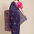 Navy blue navy blue & orange ethnic motifs embroidered saree