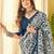Off white ethnic motifs printed bhagalpuri saree