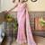 Pink embroidery work saree with unstitched blouse piece