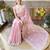 Pink embroidery work saree with unstitched blouse piece