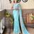 Blue embroidered saree with unstitched blouse piece
