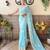 Blue embroidered saree with unstitched blouse piece