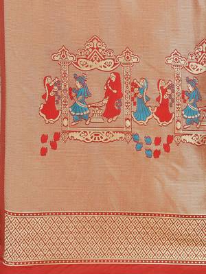 Green green & golden ethnic motifs zari banarasi saree 4