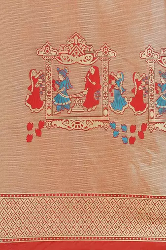 Green green & golden ethnic motifs zari banarasi saree