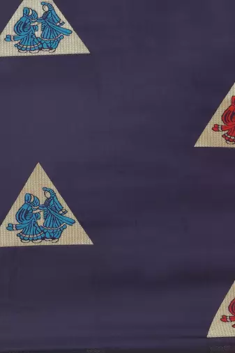 Navy blue navy blue woven design banarasi saree