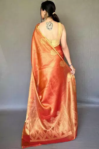 Orange orange tissue saree