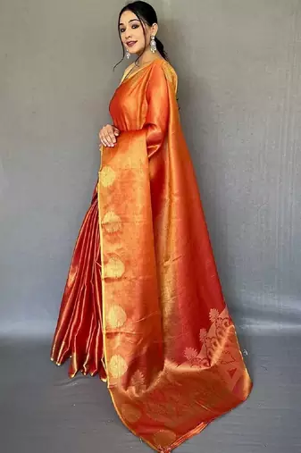 Orange orange tissue saree