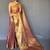 Brown zari tissue designer saree