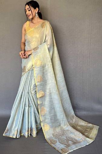 Grey grey tissue sarees