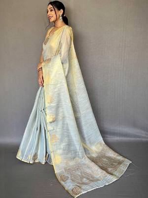 Grey grey tissue sarees 2