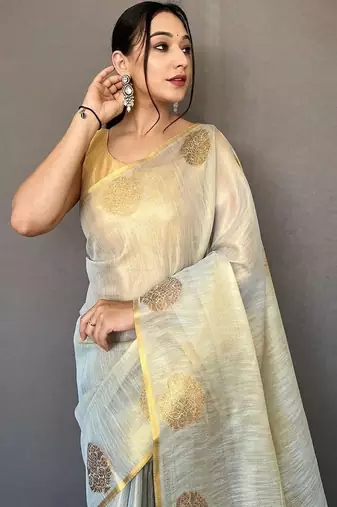 Grey grey tissue sarees