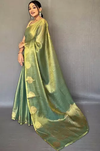 Green green tissue sarees
