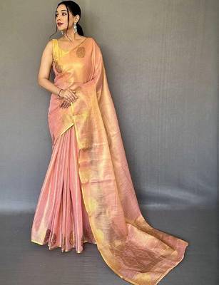 Pink pink tissue sarees 1