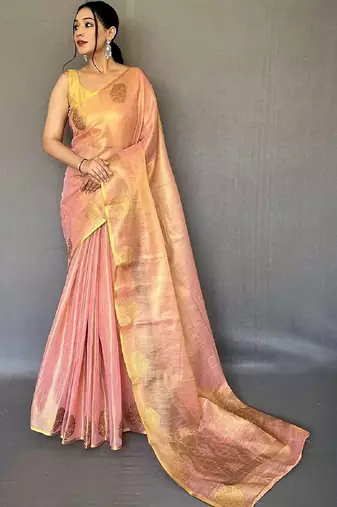 Pink pink tissue sarees