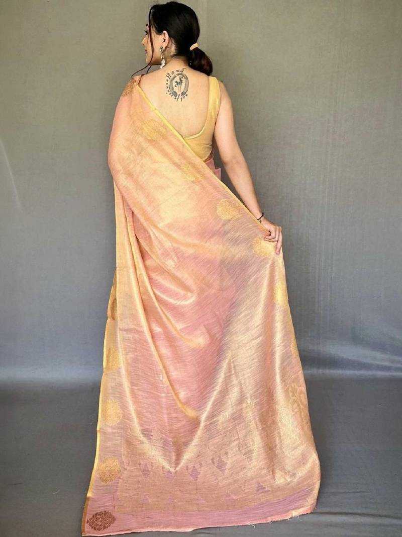 Pink pink tissue sarees