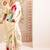 Off white floral sequinned satin designer block print saree