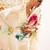 Off white floral sequinned satin designer block print saree