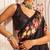 Black satin saree
