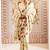 Off white floral satin designer saree